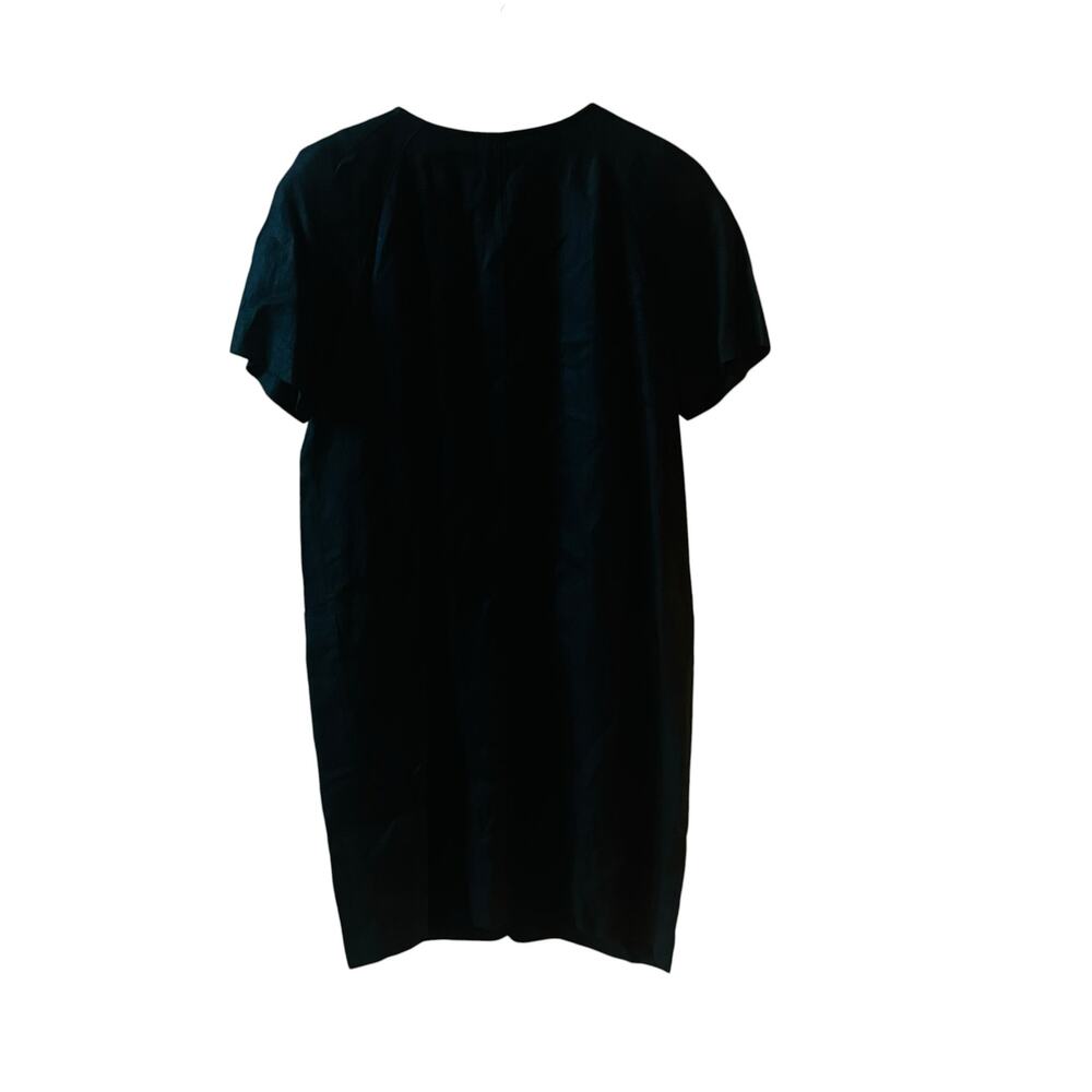 Carole Little Black Linen Button Down Dress Size 10 - Picture 2 of 8